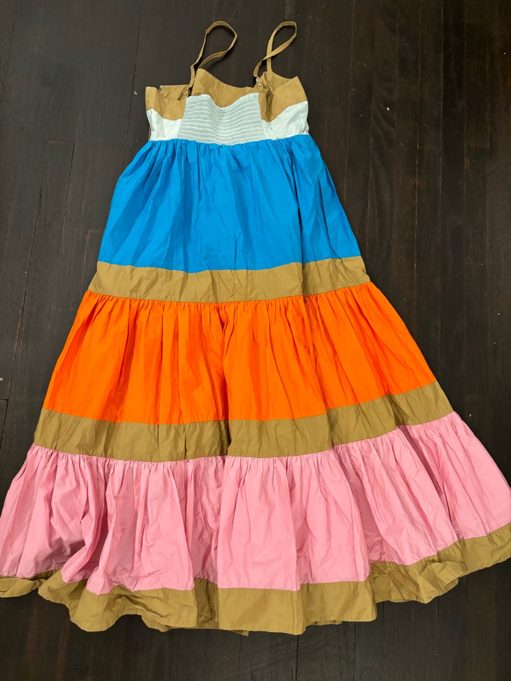 Jcrew Colorblock Tiered Sundress in Blue, Orange, Pink - Picture 4 of 7